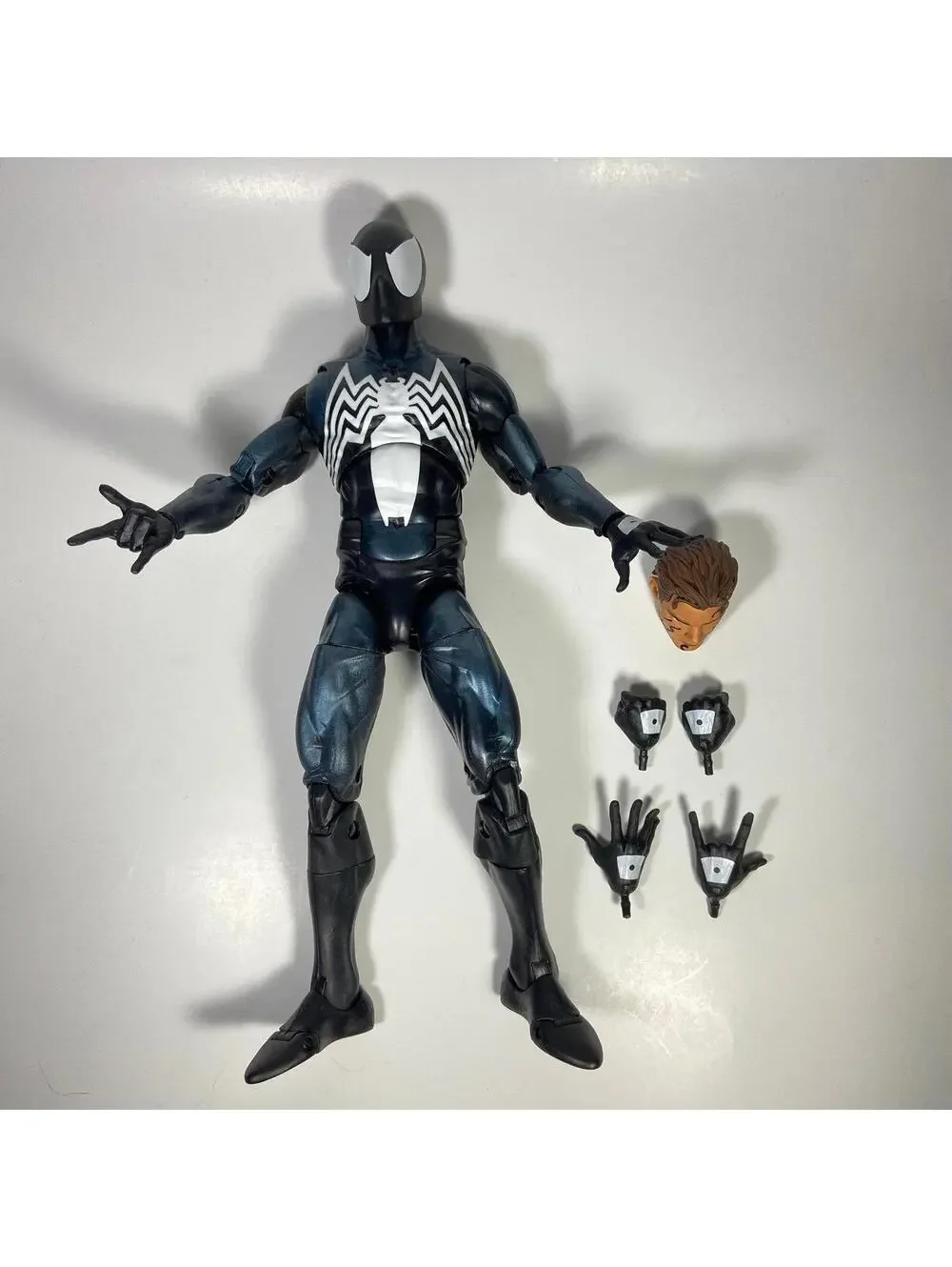 12” Scale 2016 Hasbro Marvel Legends Black Symbiote Spider-Man Figure - COMPLETE